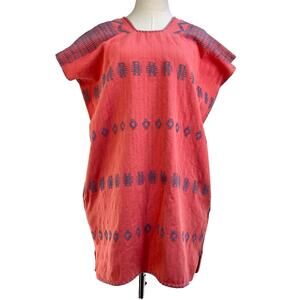 Pippa Holt Mini Kaftan Handmade Embroidered Single Panel Dress Pink